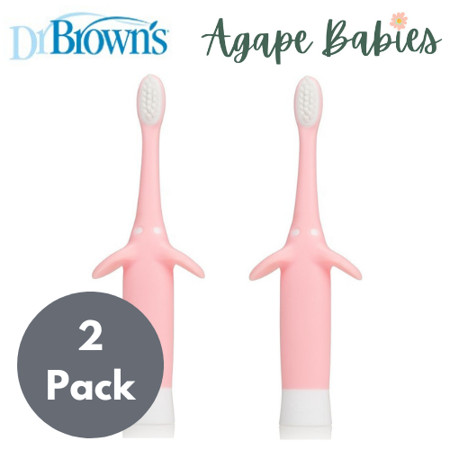 [2-Pack] Dr. Brown's Infant-To-Toddler Toothbrush - Pink