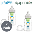 [2-PK ] Dr. Brown’s 11 oz/330 mL PP W-N Options+ Baby Bottle w/ L2 Nipple 1-Pack - 2 Design