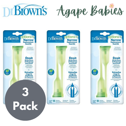 [3-Pack] Dr Brown's 8oz/250ml Narrow Neck Option+ Replacement Kit