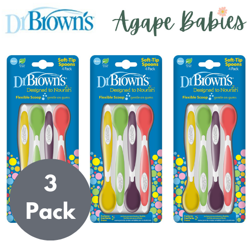 [3-Pack] Dr Brown's Soft Tip Spoons 4-Pack