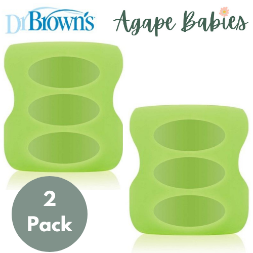 [Bundle of 2] Dr Brown's 5 oz/150 ml Wide-Neck Glass Bottle Sleeve - Light Green