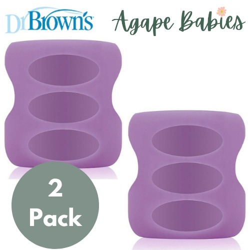 [Bundle of 2] Dr Brown's 5 oz/150 ml Wide-Neck Glass Bottle Sleeve - Purple