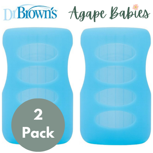 [Bundle of 2] Dr Brown's 9 oz/270 ml Wide-Neck Glass Bottle Sleeve - Blue