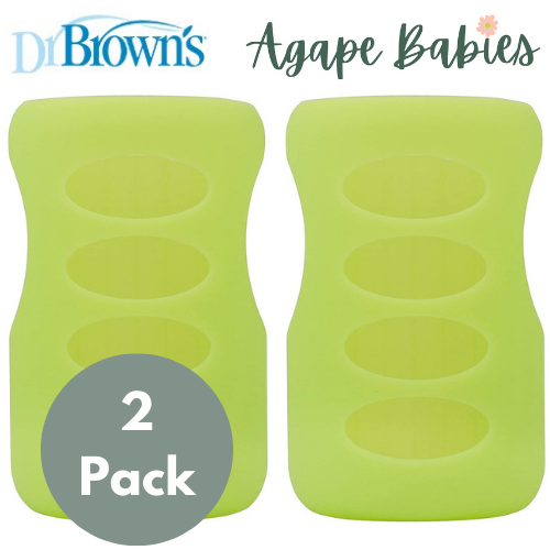 [Bundle of 2] Dr Brown's 9 oz/270 ml Wide-Neck Glass Bottle Sleeve - Light Green