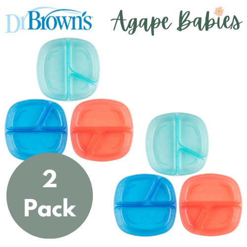 [Bundle of 2] Dr Brown's Divided Plates, 3-Pack