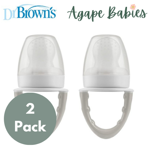 [Bundle Of 2] Dr Brown's Fresh First Silicone Feeder - Grey