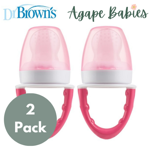 [Bundle Of 2] Dr Brown's Fresh First Silicone Feeder - Pink