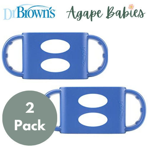 [Bundle of 2] Dr Brown's Wide-Neck Silicone Handles, Blue