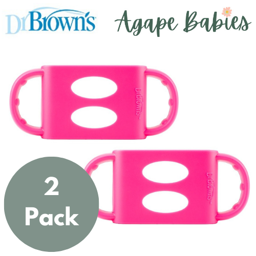 [Bundle of 2] Dr Brown's Wide-Neck Silicone Handles, Pink