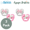 [Bundle Of 2] Dr. Brown’s Advantage Pacifier - Stage 1, Glow in the Dark - Pink (2-Pack)