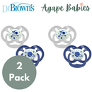 [Bundle Of 2] Dr. Brown’s Advantage Pacifier - Stage 2, Glow in the Dark - Blue, 2-Pack