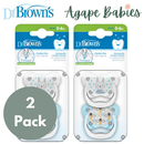 [Bundle Of 2] Dr. Brown’s Prevent Butterfly Shield Pacifier - Stage 1 * 0-6m - Blue, 2-Pack