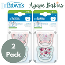 [Bundle Of 2] Dr. Brown’s Prevent Butterfly Shield Pacifier - Stage 1 * 0-6m - Pink, 2-Pack
