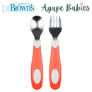 [Bundle of 3 ] Dr.Brown's Soft Grip Spoon & Fork Set - 3 Color