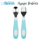 [Bundle of 3 ] Dr.Brown's Soft Grip Spoon & Fork Set - 3 Color