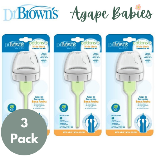 [Bundle of 3] Dr Brown's 9 oz/270 ml Wide-Neck Options+ Bottle Conversion Kit -1 Pack