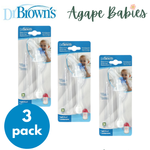 [Bundle Of 3] Dr Brown's Baby's First Straw Cup Replacement Kit