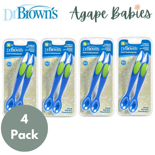 [Bundle of 4] Dr. Brown’s Infant Feeding Spoon - Blue, 2-Pack