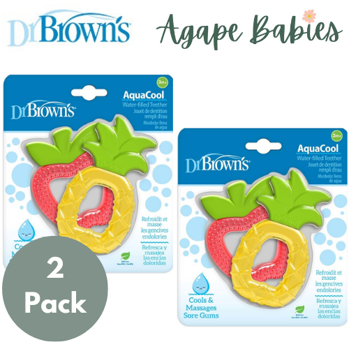 [Pack Of 2] Dr Brown's Aquacool Water-Filled Teether (Pineapple & Aapple), 2-Pack