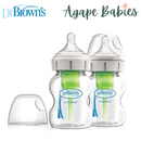 Dr Brown's 5 OZ/150 ML Glass Wide-Neck "Options" Bottle, Twin-Pack
