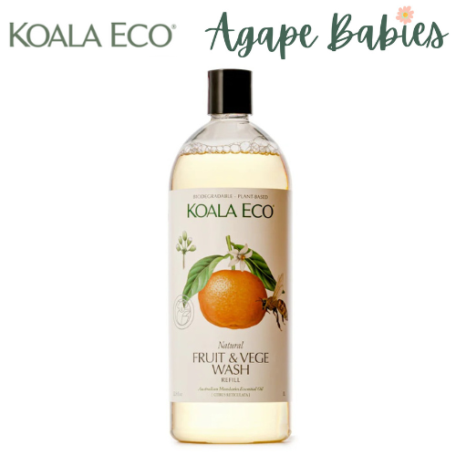 Koala Eco Natural Fruit & Vegetable Wash Mandarin Essential Oil - 1L Refill