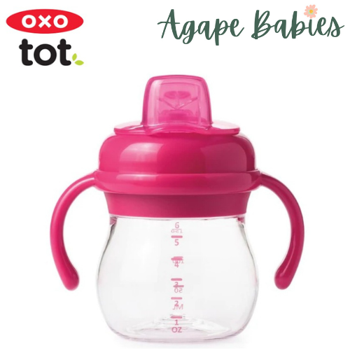 OXO Tot Grow Soft Spout Cup With Removable Handles 6oz/150ml 4m+ - Pink