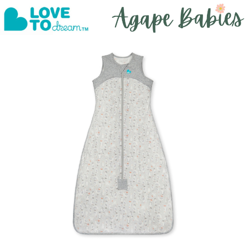 Love To Dream Sleep Bag Organic Light Grey Lite 0.2 Tog Sleeveless