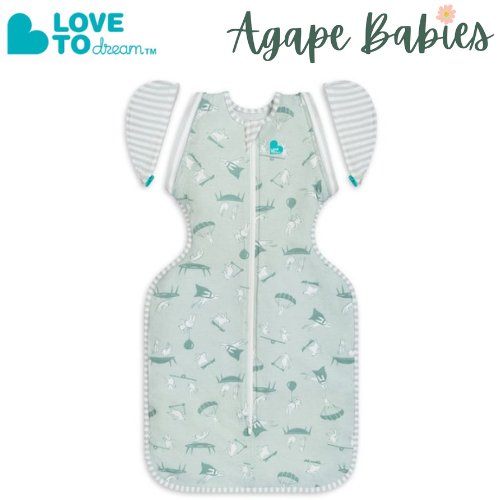 Love to Dream Swaddle UP Transition Bag Lite 0.2 TOG - Daredevil Bunny Olive