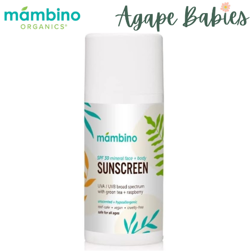 Mambino Organics SPF 30 Pure Mineral Face & Body Sunscreen - Green Tea + Raspberry 100ml