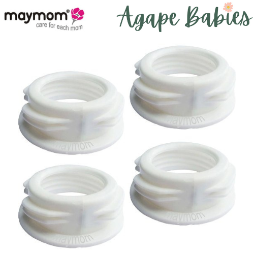 Maymom Bottle Thread Changer To Use With Wide Avent Flange (Spectra Wide) and Standard Bottle (Medela) - 4pk