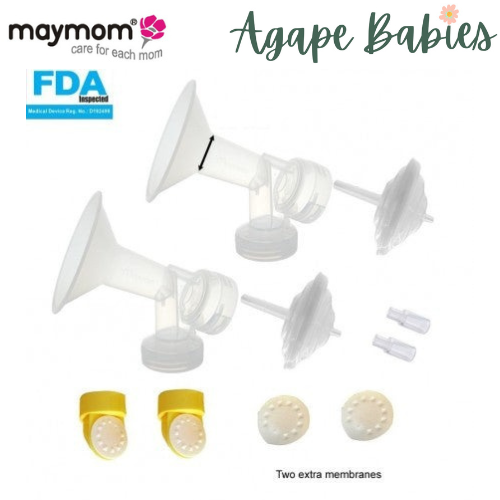 Maymom Kit For Medela Freestyle Pump 2x 15 mm Flanges Backflow Proteoctor Valve/Membrane Tubing Adapter