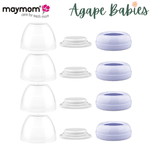 Maymom Screw Ring Dome Cap Sealing Disc For Avent Natural Bottles 4Set/pk