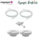 Maymom Tubing Parts for Ameda Purely Yours Pumps (2 Tubes with caps/connector) Can Replace Ameda Tubing, Ameda Tubing Connector and Ameda White Caps