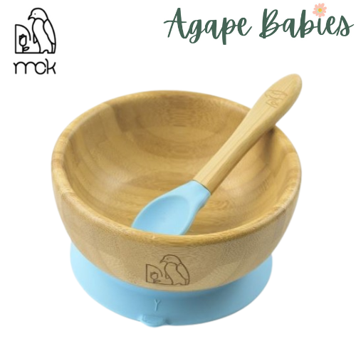 MCK Bamboo Bowl Set with Spoon - Blue