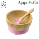 MCK Bamboo Bowl Set with Spoon - Pink