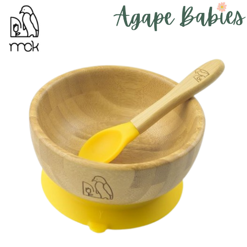 MCK Bamboo Bowl Set with Spoon - Yellow