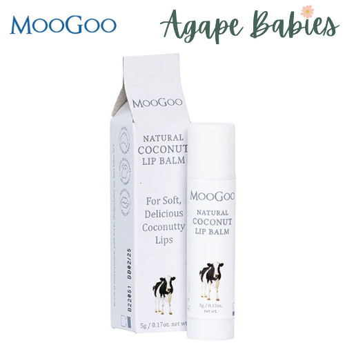 MooGoo Skincare Edible Lip Balm -Natural Coconut 5Gm Exp: 02/25