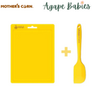 Mother's Corn Silicone Cutting Board Yellow + Mini Spatula