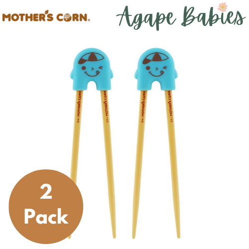 [2-Pack] Mother's Corn Training Chopsticks - Blue