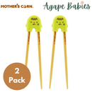 [2-Pack] Mother's Corn Training Chopsticks - Green