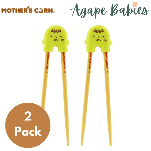 [2-Pack] Mother's Corn Training Chopsticks - Green