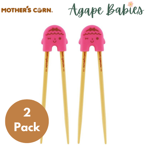 [2-Pack] Mother's Corn Training Chopsticks - Pink