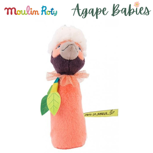 Moulin Roty Dans La Jungle Baby Squeaker Rattle (Paloma the Bird of Paradise)