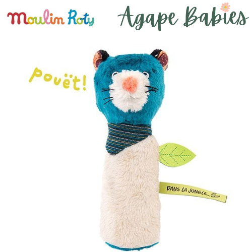 Moulin Roty Dans La Jungle Baby Squeaker Rattle (Zimba the Panther)