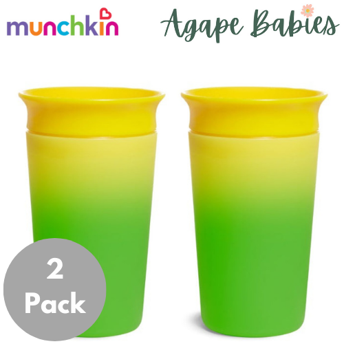 [2 Pack] Munchkin Miracle® 360° Colour Changing Cup - 9oz (Yellow)