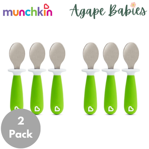 [2 Pack] Munchkin Raise™ Toddler Spoons (Green)