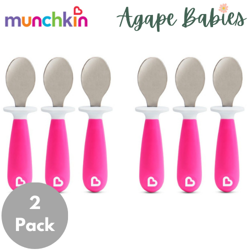 [2 Pack] Munchkin Raise™ Toddler Spoons (Pink)