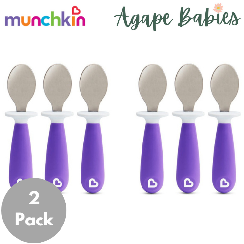 [2 Pack] Munchkin Raise™ Toddler Spoons (Purple)