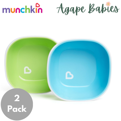 [2 Pack] Munchkin Splash™ Toddler Bowls (Blue & Green)