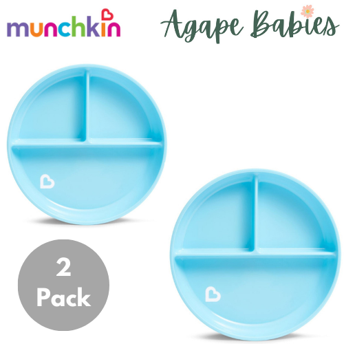 [2 Pack] Munchkin Stay Put™ Suction Plate (Blue)